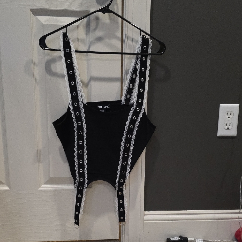 Black Lace Trim Bodysuit